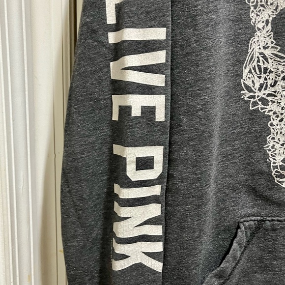 Pink VS RARE Live Pink Forever skull head💀 with studs sweatshirt with hoodie - Picture 7 of 16